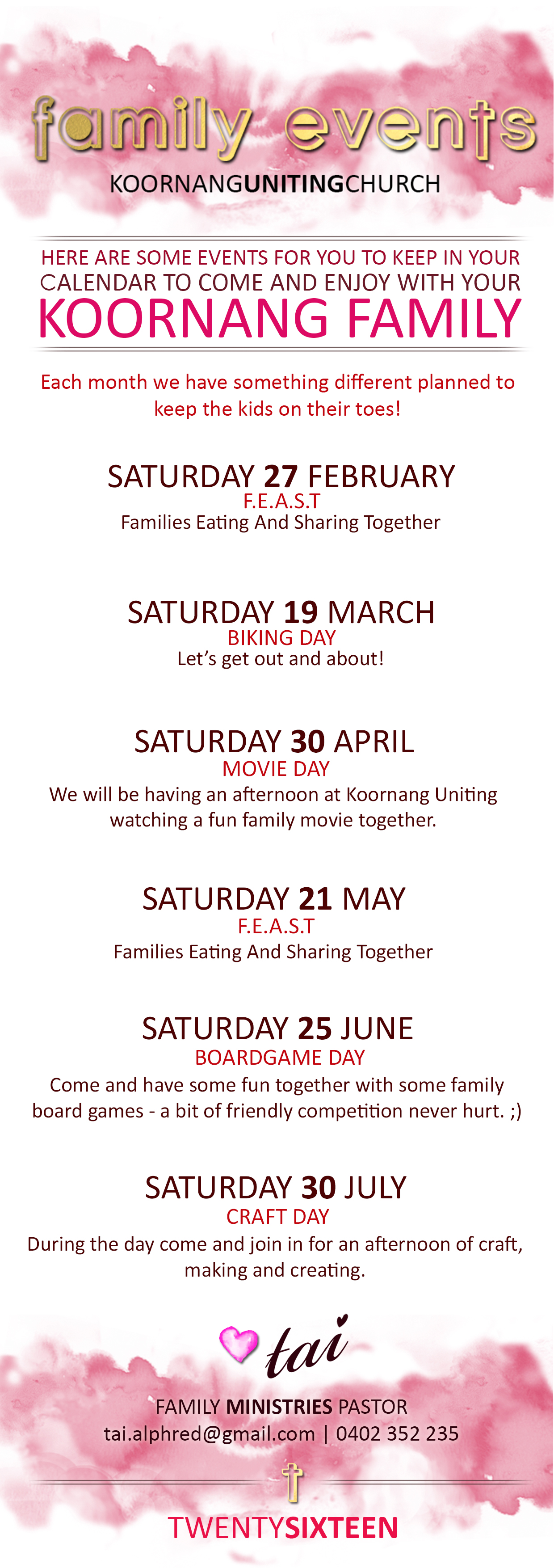family date events 2016